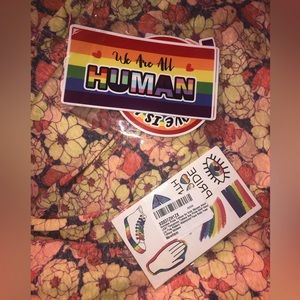 🌈 PRIDE Pack! 8 Rainbow Magnets + 10 sheets Rainbow/Pride Temporary Tattoos🌈